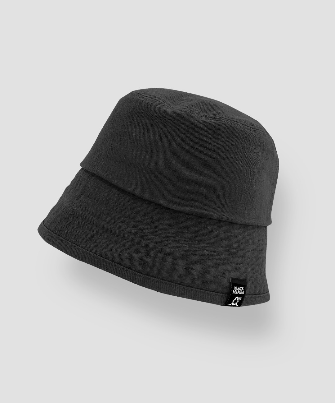 Cotton Solid Bucket Hat (Black)