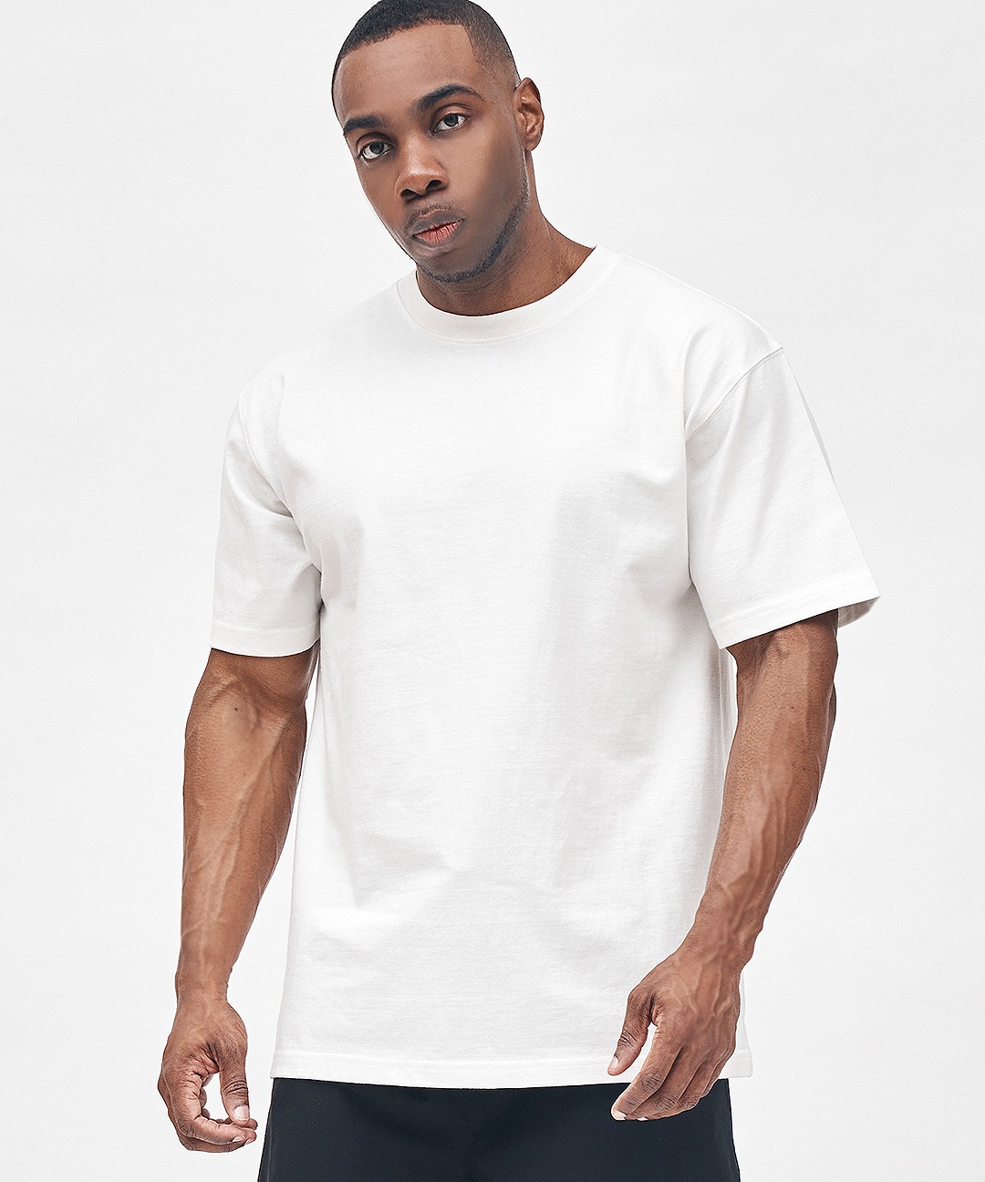 Plain Color Standas Short-Sleeved T-Shirt (White)